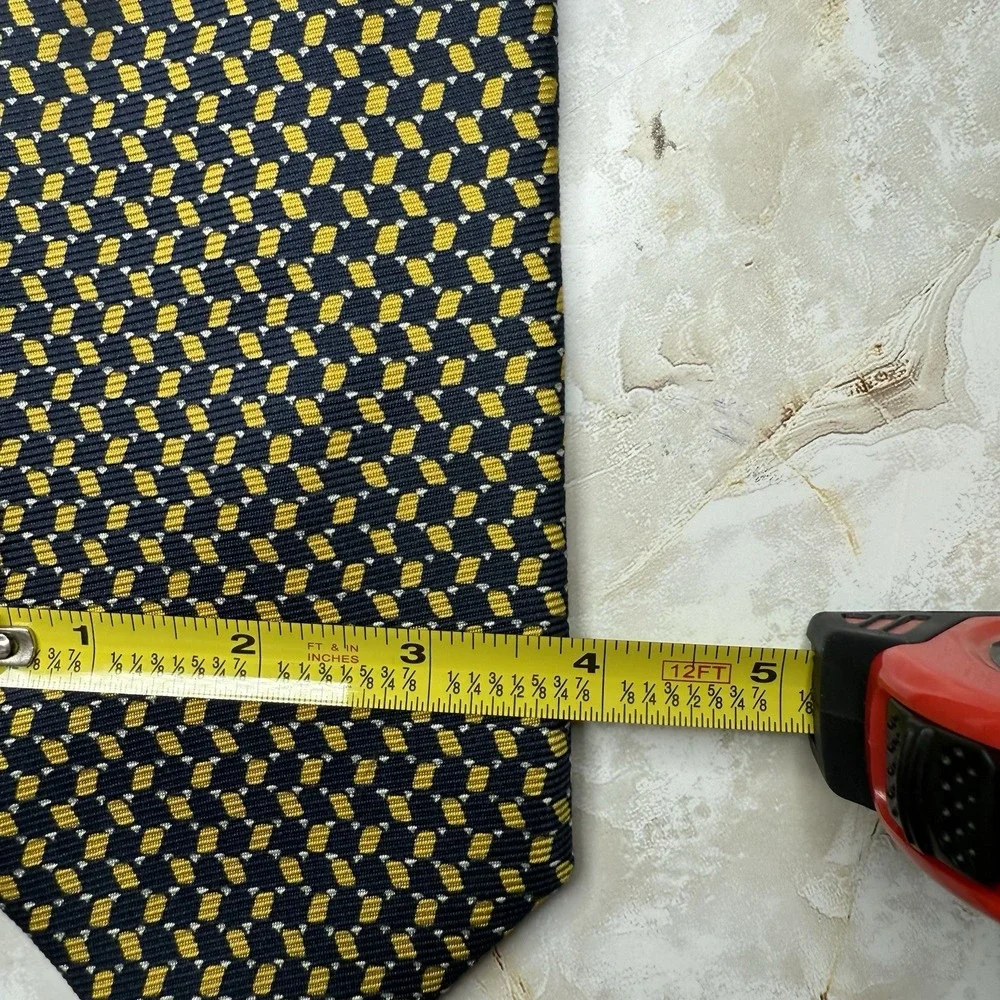 Brooks Brothers‎ Men's Silk Blue & Yellow Geometric Workwear 61